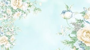 Tiga gambar latar belakang PPT bunga cat air yang indah
