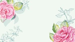 Removable editable watercolor peony PPT background picture