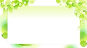 Three fresh plant green leaves PPT background pictures