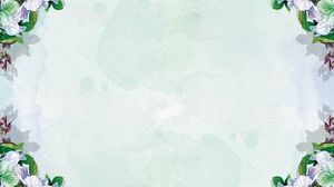 Grünes Aquarellblumen-PPT-Hintergrundbild