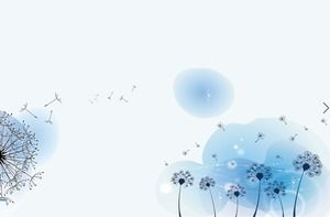 Gambar latar belakang PPT dandelion biru yang indah