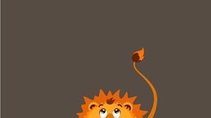 Image de fond PPT dessin animé mignon petit lion