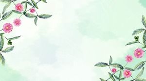 Dua gambar latar belakang PPT safflower daun hijau
