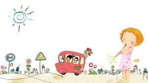 Cute cartoon children PPT background picture