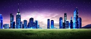 Two PPT background pictures of city buildings