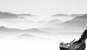 7 graue elegante Tinte PPT Hintergrundbilder im chinesischen Stil