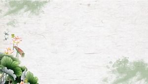 6 зеленых свежих лотосовых фоновых картинок PPT