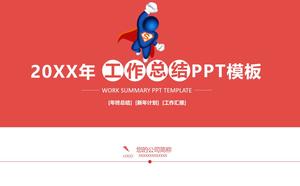 Work summary plan PPT template for Little Superman background