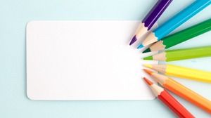 Seven color pencil slide background pictures