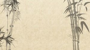 This is five PPT background pictures of ink bamboo