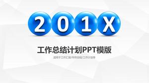 간단한 3 차원 영역 배경 작업 요약 계획 PPT 템플릿