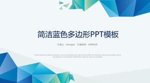 Einfache PPT-Vorlage für die Zusammenfassung der Arbeit zum Jahresende auf blauem polygonalen Hintergrund