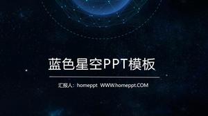 Fond de ciel étoilé bleu beau modèle de résumé de travail dynamique PPT téléchargement gratuit