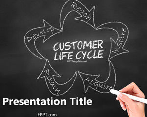 Free Chalkboard Жизненный цикл клиента шаблона PowerPoint