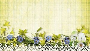 Frisches Blumen- und Blumenspitzen-PPT-Hintergrundbild