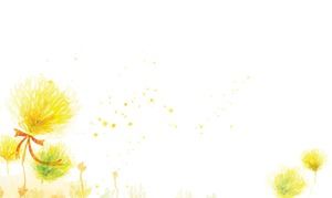 三朵七彩水彩手绘花朵PPT背景图片