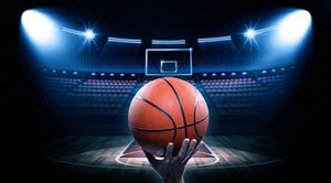 Five PPT background pictures related to basketball