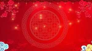 Four red festive spring festival PPT background pictures