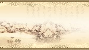 Three classical ink PPT background pictures