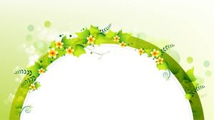 Garland de desen animat verde imagine de fundal PPT