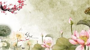 Classical lotus PPT background picture