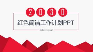 Red simple polygonal background new year work plan ppt template