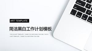 Modello desktop semplice in bianco e nero del piano di lavoro del fondo PPT