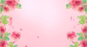 兩朵粉紅色的美麗水彩花朵PPT背景圖片