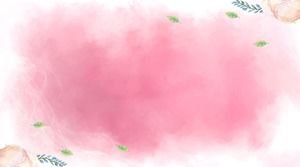 三朵粉紅色的美麗的模糊的水彩PPT背景圖片