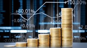PPT background picture of stock market and gold coins