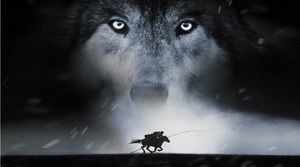 Schwarzer Wolf PPT Hintergrundbild