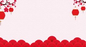 Cuatro linternas rojas fondo de ciruela Imágenes de fondo de año nuevo chino año nuevo PPT