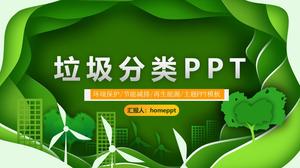 Plantilla PPT de clasificación de basura fresca verde