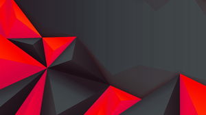 Imagine de fundal PPT poligonal de culoare neagră și roșie