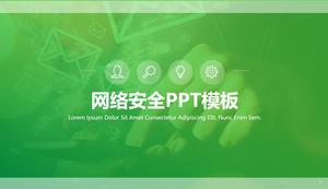 Green network security theme PPT template