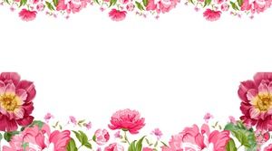 ภาพพื้นหลังดอกไม้ศิลปะสีชมพูห้าภาพ PPT
