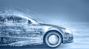 Abstract virtual car PPT background picture