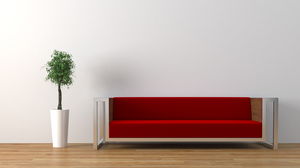 Imagem de fundo simples sofá bonsai PPT