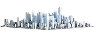 Gambar latar belakang PPT model bangunan kota tiga dimensi