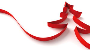 Obraz tła PPT przedstawiający sosnę otoczoną czerwoną wstążką