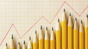 Pencil line chart PPT background picture