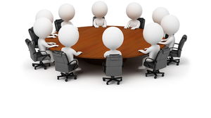 PPT background picture of the white villain sitting at the conference table