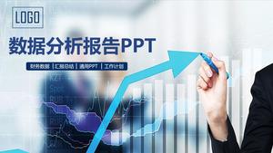 Analiza datelor șablon PPT șablon cu fundal săgeată în creștere