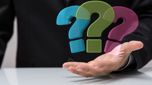 Question mark gesture slide background picture