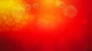 三朵红色的烟花新年PPT背景图片