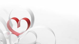Simple red love heart PPT background picture