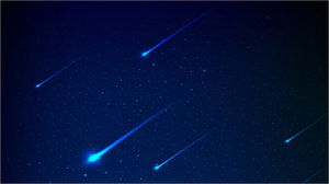 青い星空流星PPT背景画像