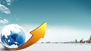 Earth arrow business slide background picture