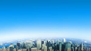 PPT фоновое изображение городских зданий под небом