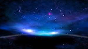 Blue beautiful starlight aurora PPT background picture